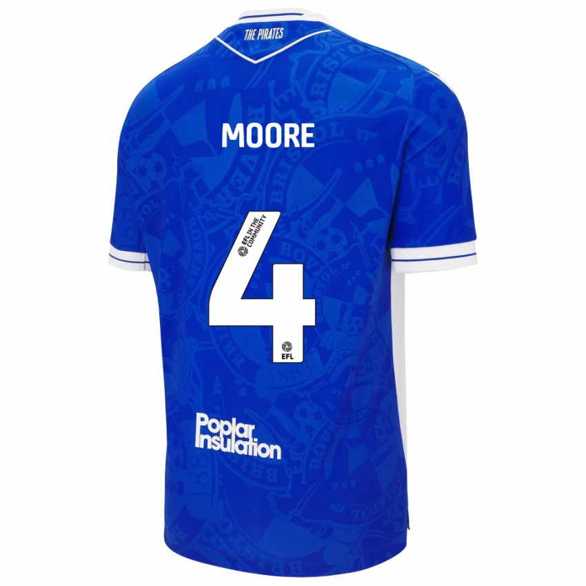 גברים טיילור מור #4 כחול לבן ג'רזי ביתית 2025/26 חולצה קצרה