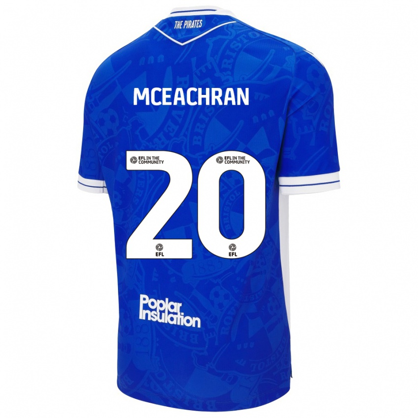 גברים ג'וש מקאקרן #20 כחול לבן ג'רזי ביתית 2025/26 חולצה קצרה