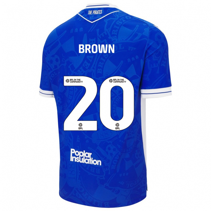 גברים ג'באני בראון #20 כחול לבן ג'רזי ביתית 2025/26 חולצה קצרה