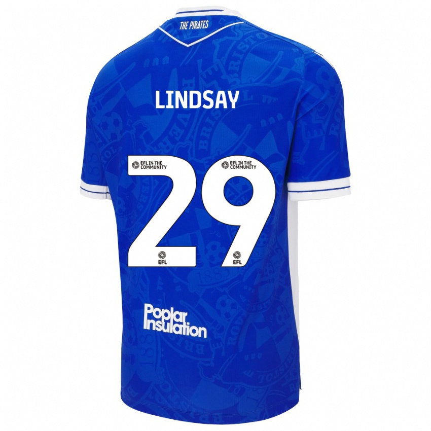גברים ג'יימי לינדזי #29 כחול לבן ג'רזי ביתית 2025/26 חולצה קצרה