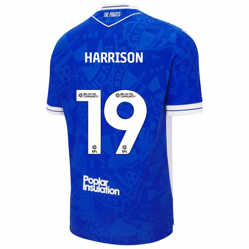 גברים אליס הריסון #19 כחול לבן ג'רזי ביתית 2025/26 חולצה קצרה