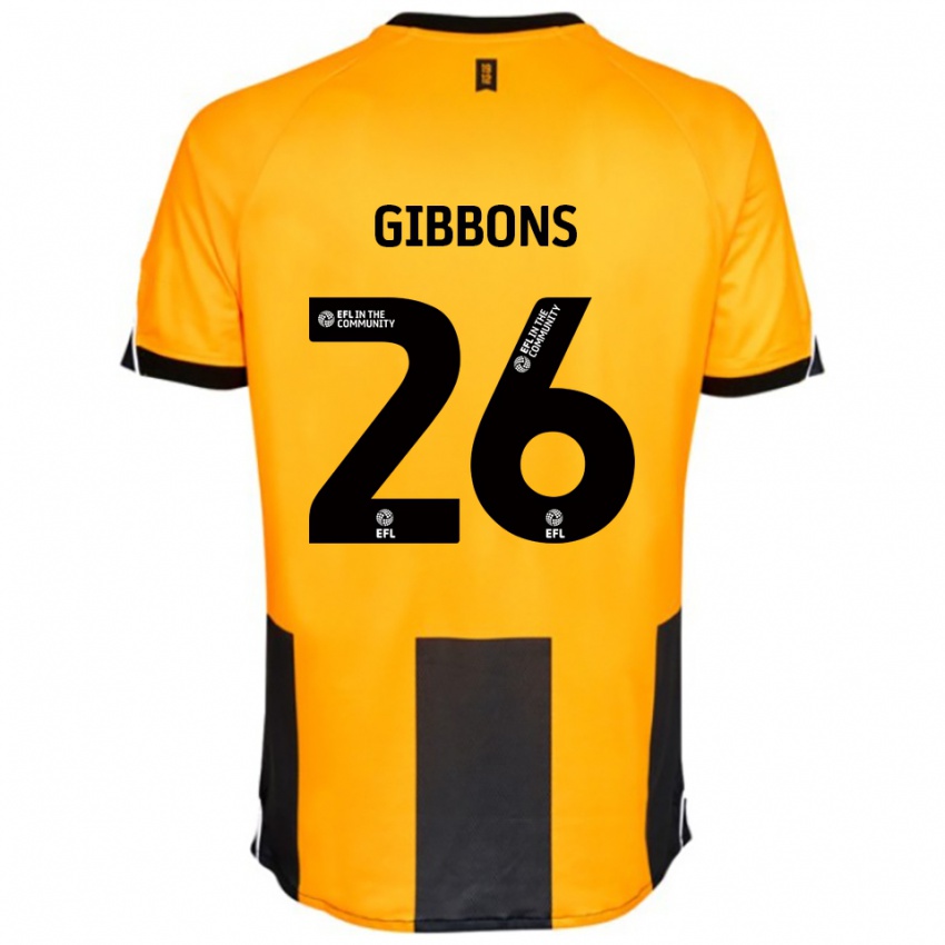 גברים ג'יימס גיבונס #26 כתום שחור ג'רזי ביתית 2025/26 חולצה קצרה