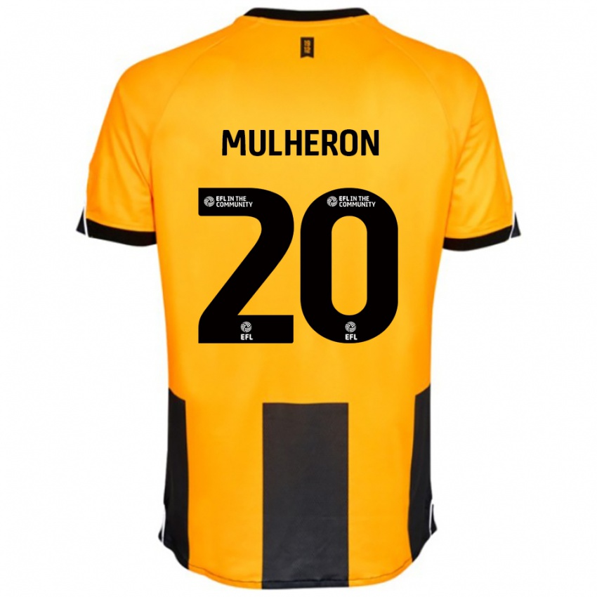 גברים Bronwyn Mulheron #20 כתום שחור ג'רזי ביתית 2025/26 חולצה קצרה