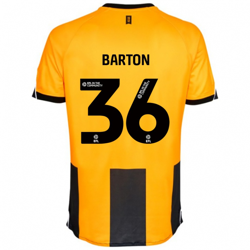גברים Dan Barton #36 כתום שחור ג'רזי ביתית 2025/26 חולצה קצרה