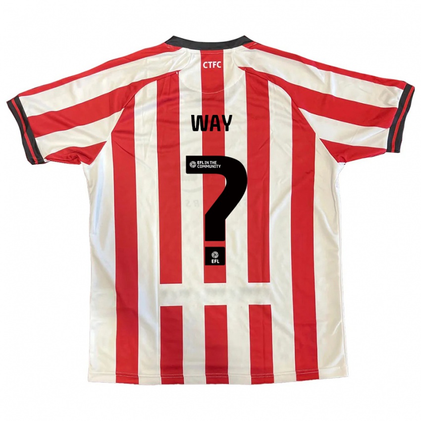 גברים Tom Way #0 אדום לבן שחור ג'רזי ביתית 2025/26 חולצה קצרה
