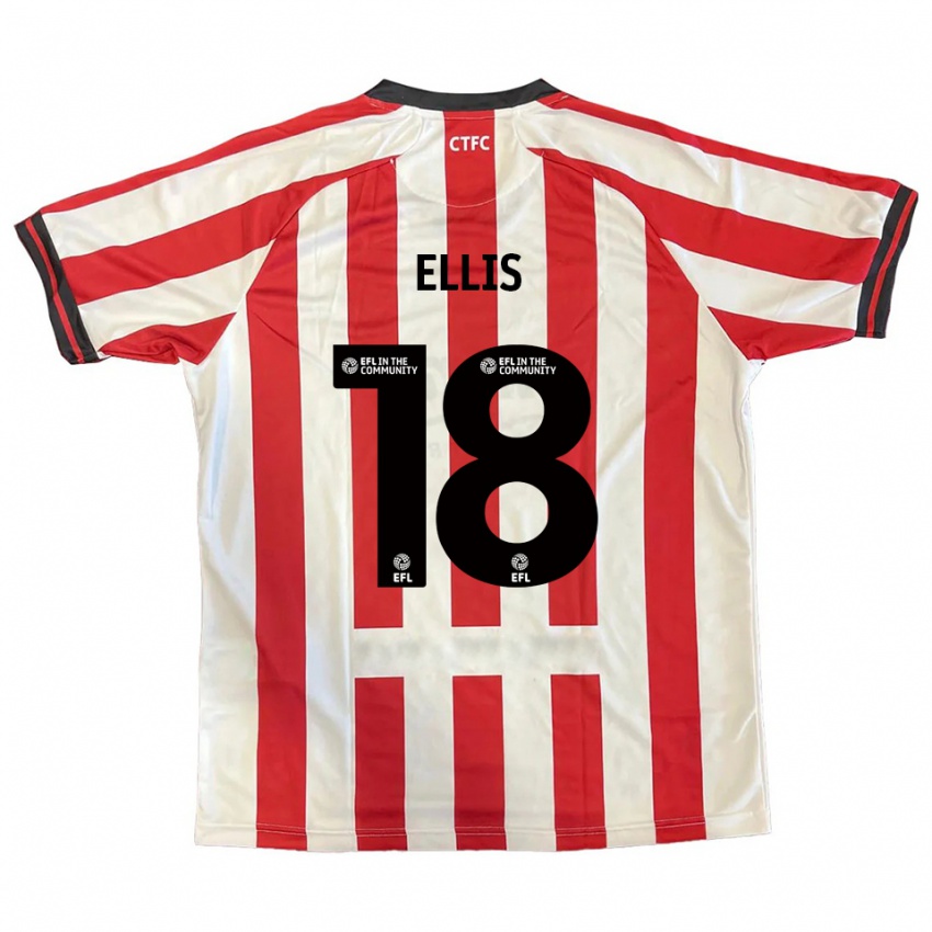 גברים Brooke Ellis #18 אדום לבן שחור ג'רזי ביתית 2025/26 חולצה קצרה