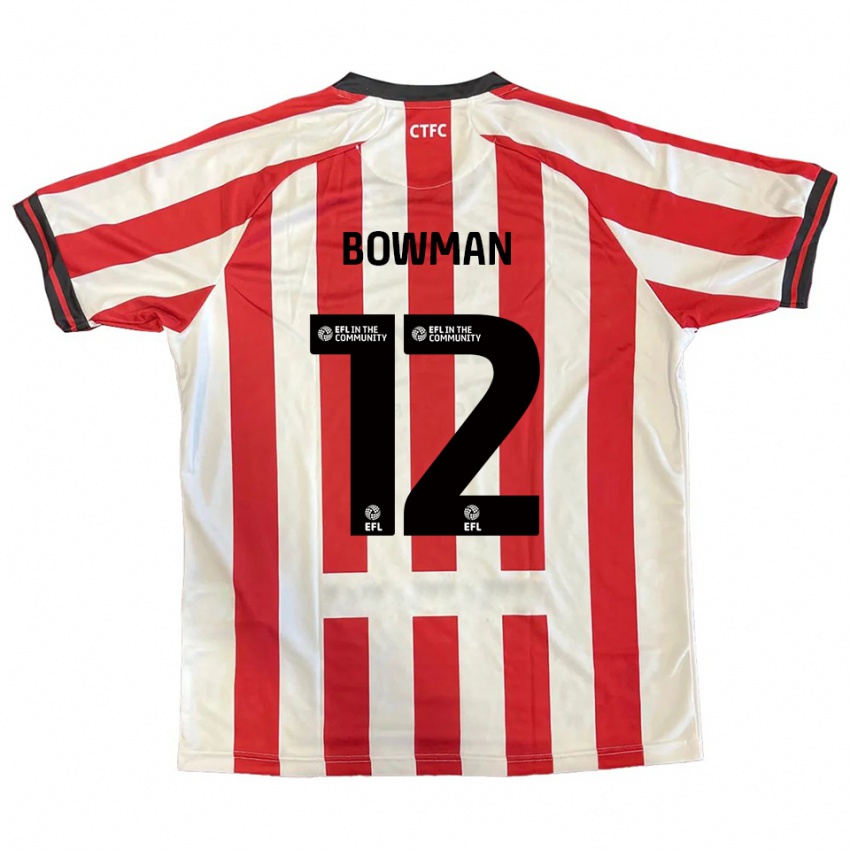 גברים ראיין באומן #12 אדום לבן שחור ג'רזי ביתית 2025/26 חולצה קצרה