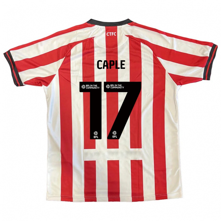 גברים Charlie Caple #17 אדום לבן שחור ג'רזי ביתית 2025/26 חולצה קצרה