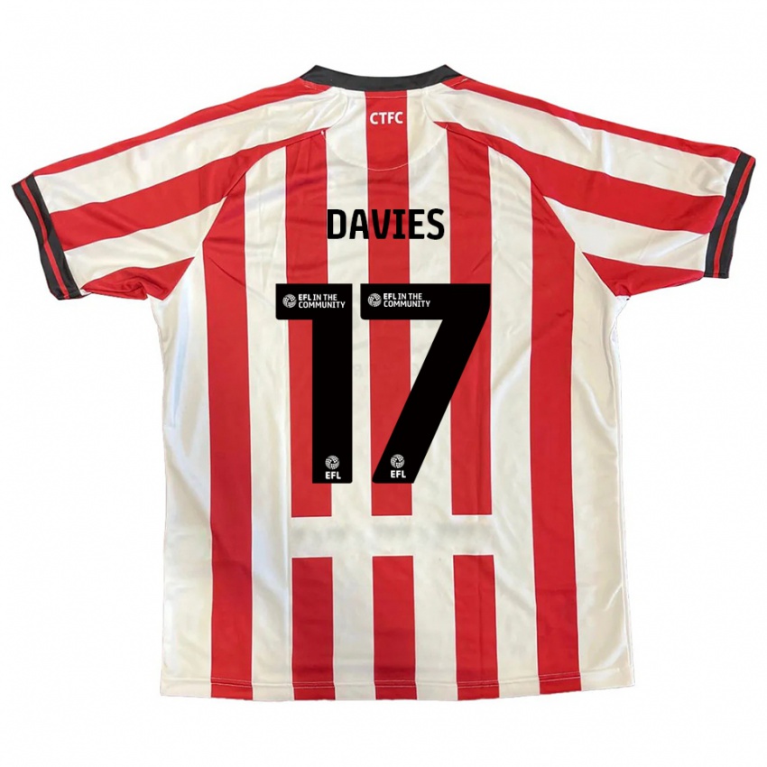 גברים Annabel Davies #17 אדום לבן שחור ג'רזי ביתית 2025/26 חולצה קצרה