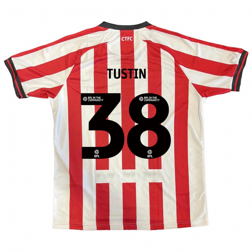 גברים Harry Tustin #38 אדום לבן שחור ג'רזי ביתית 2025/26 חולצה קצרה