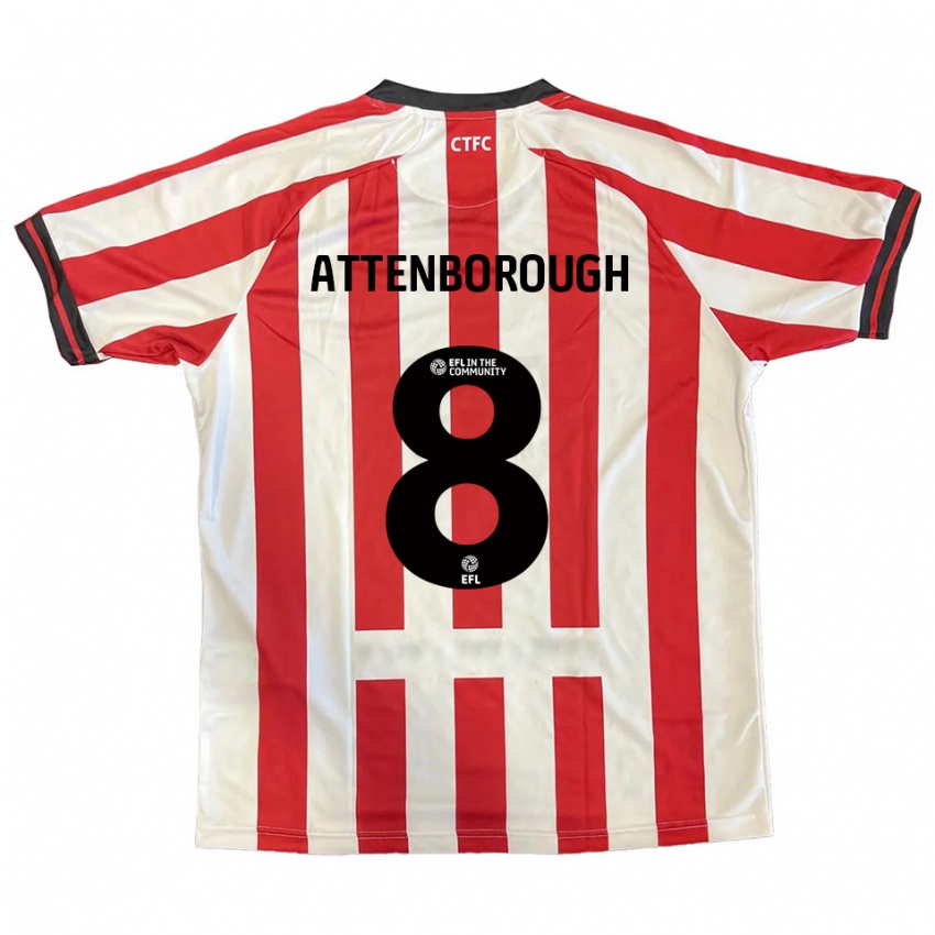 גברים מייגן מארי אטנבורו #8 אדום לבן שחור ג'רזי ביתית 2025/26 חולצה קצרה
