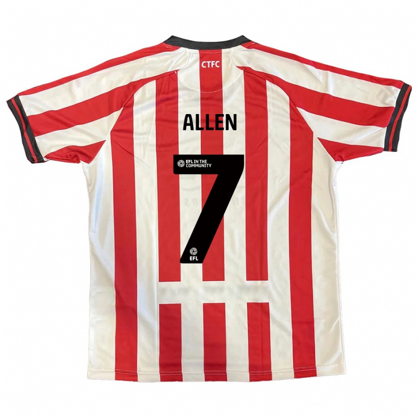 גברים Emily Allen #7 אדום לבן שחור ג'רזי ביתית 2025/26 חולצה קצרה