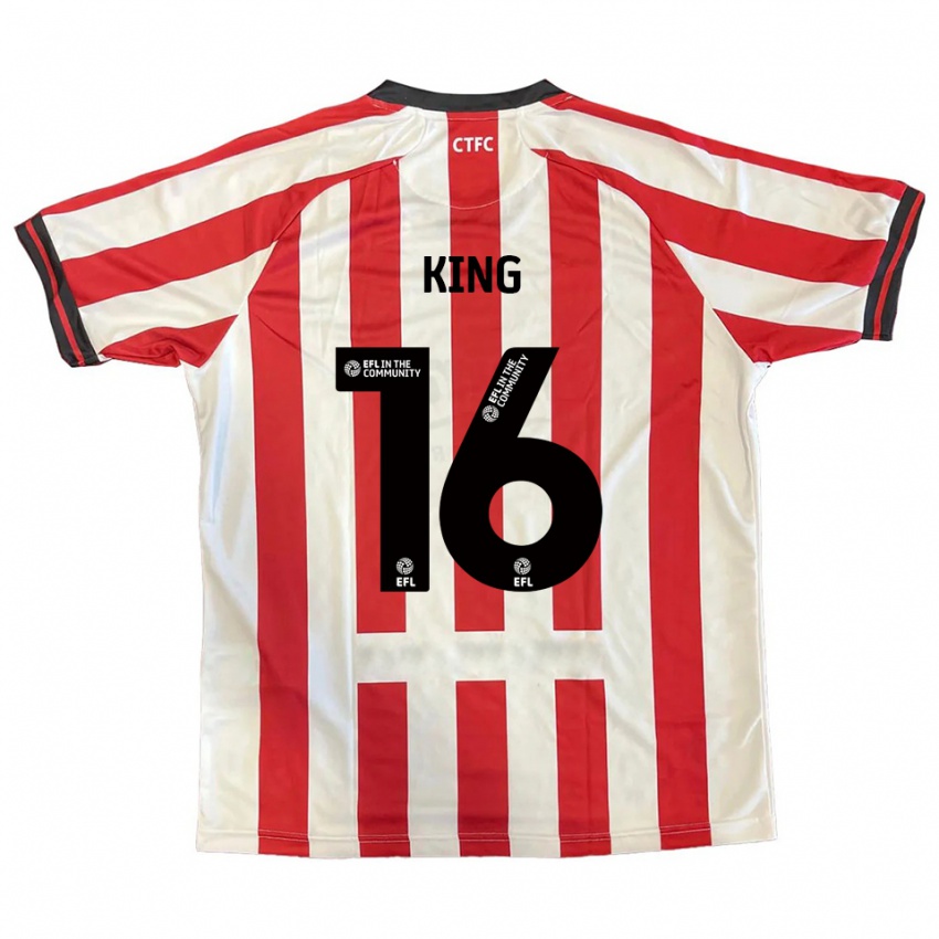 גברים Fred King #16 אדום לבן שחור ג'רזי ביתית 2025/26 חולצה קצרה