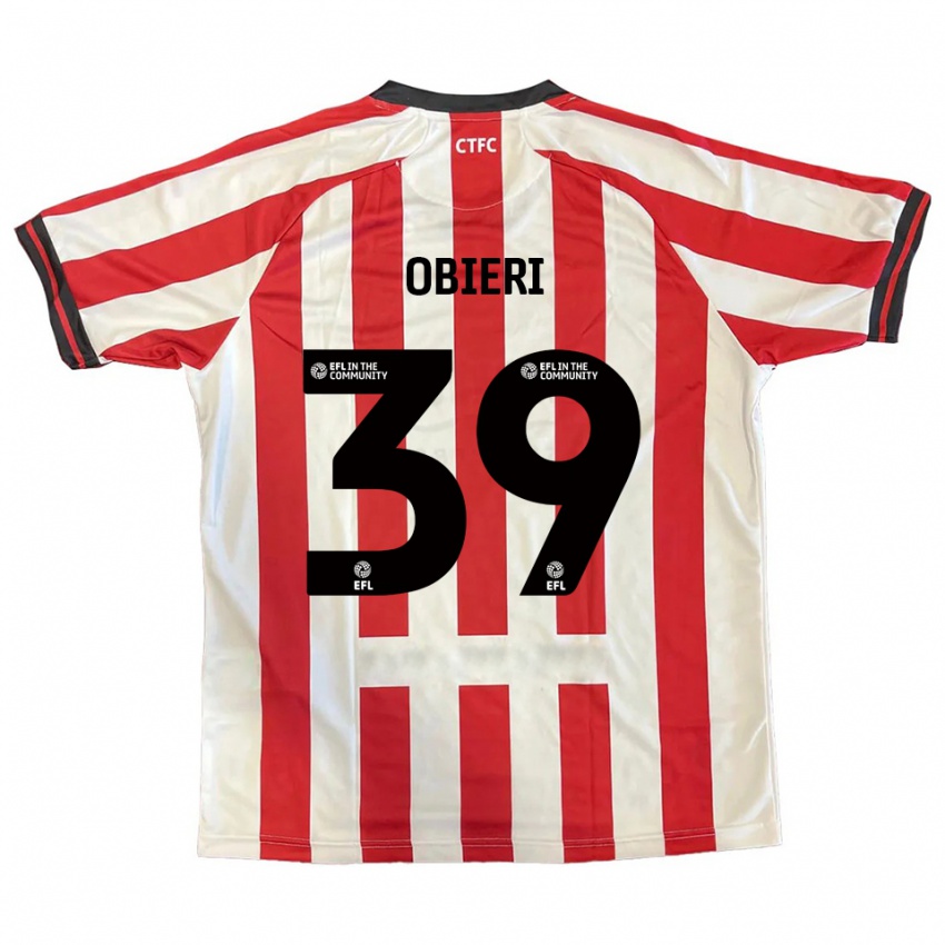 גברים Sopuruchukwu Obieri #39 אדום לבן שחור ג'רזי ביתית 2025/26 חולצה קצרה