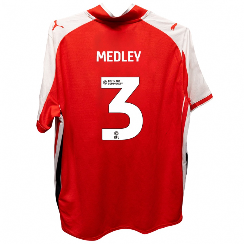 גברים זק מדלי #3 אדום לבן ג'רזי ביתית 2025/26 חולצה קצרה