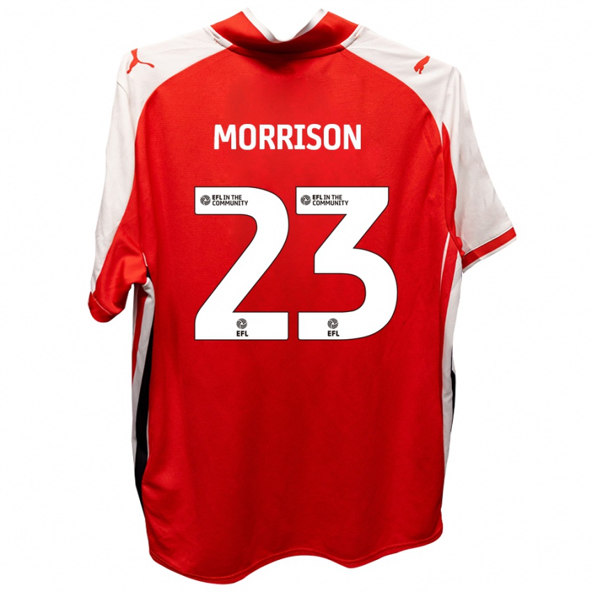 גברים George Morrison #23 אדום לבן ג'רזי ביתית 2025/26 חולצה קצרה