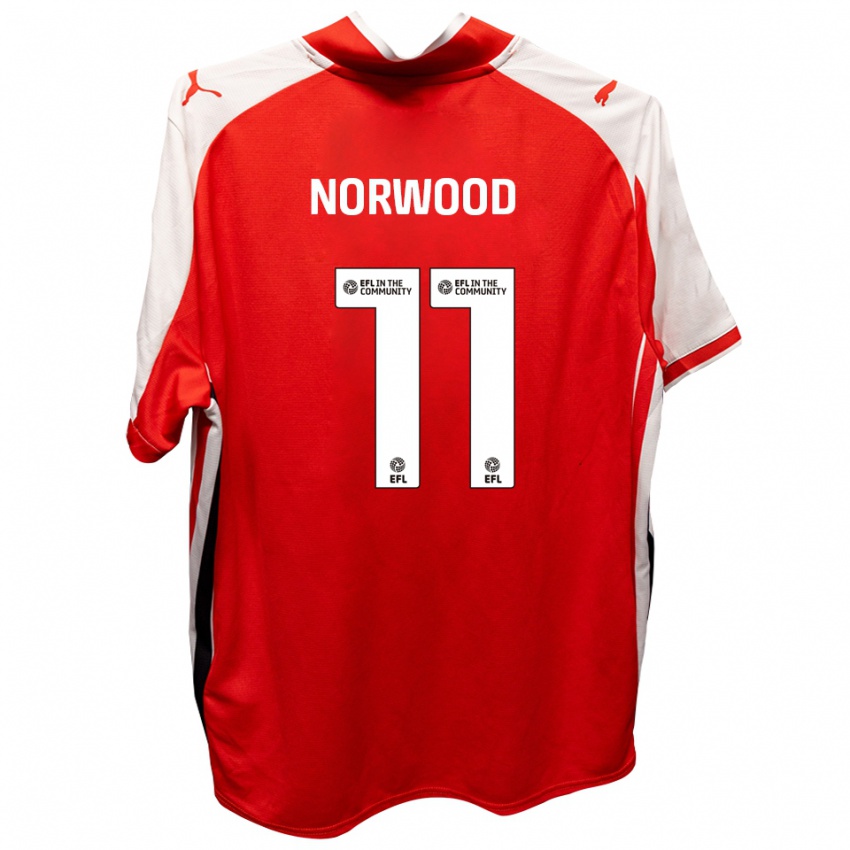 גברים יימס נורווד #11 אדום לבן ג'רזי ביתית 2025/26 חולצה קצרה