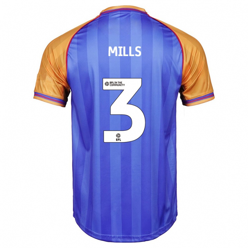 גברים Kiera Mills #3 כחול כתום ג'רזי ביתית 2025/26 חולצה קצרה