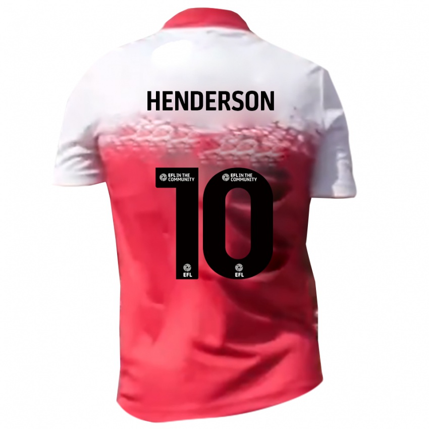 גברים Alex Henderson #10 אדום לבן ג'רזי ביתית 2025/26 חולצה קצרה