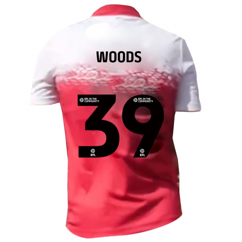 גברים Josh Woods #39 אדום לבן ג'רזי ביתית 2025/26 חולצה קצרה