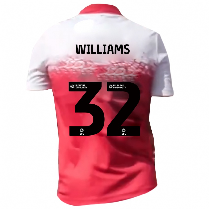 גברים Lennox Williams #32 אדום לבן ג'רזי ביתית 2025/26 חולצה קצרה