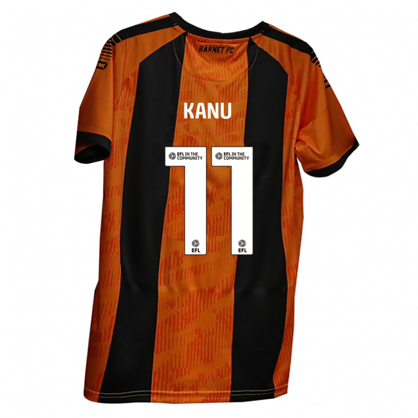 גברים אידריס קאנו #11 כתום שחור ג'רזי ביתית 2025/26 חולצה קצרה