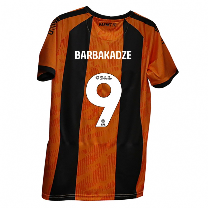 גברים David Barbakadze #9 כתום שחור ג'רזי ביתית 2025/26 חולצה קצרה