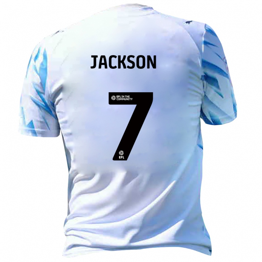 גברים Ben Jackson #7 לבן תכלת ג'רזי ביתית 2025/26 חולצה קצרה