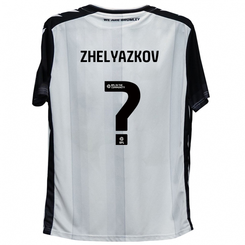 גברים Zhechko Zhelyazkov #0 לבן שחור ג'רזי ביתית 2025/26 חולצה קצרה