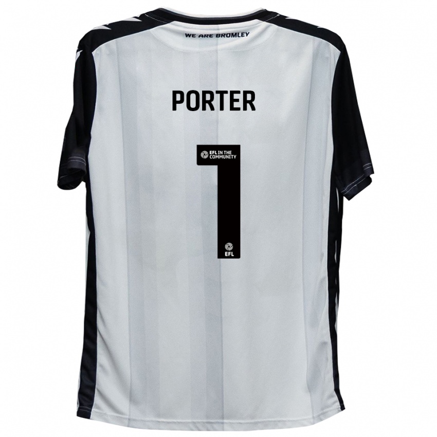 גברים George Porter #1 לבן שחור ג'רזי ביתית 2025/26 חולצה קצרה