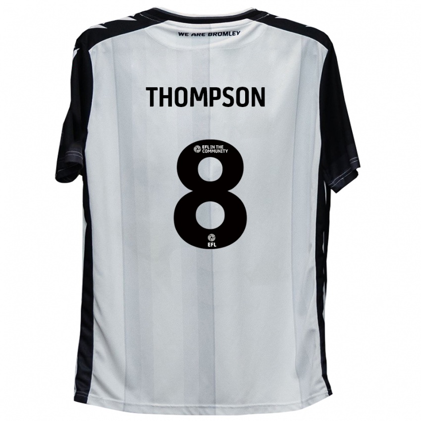 גברים Ben Thompson #8 לבן שחור ג'רזי ביתית 2025/26 חולצה קצרה