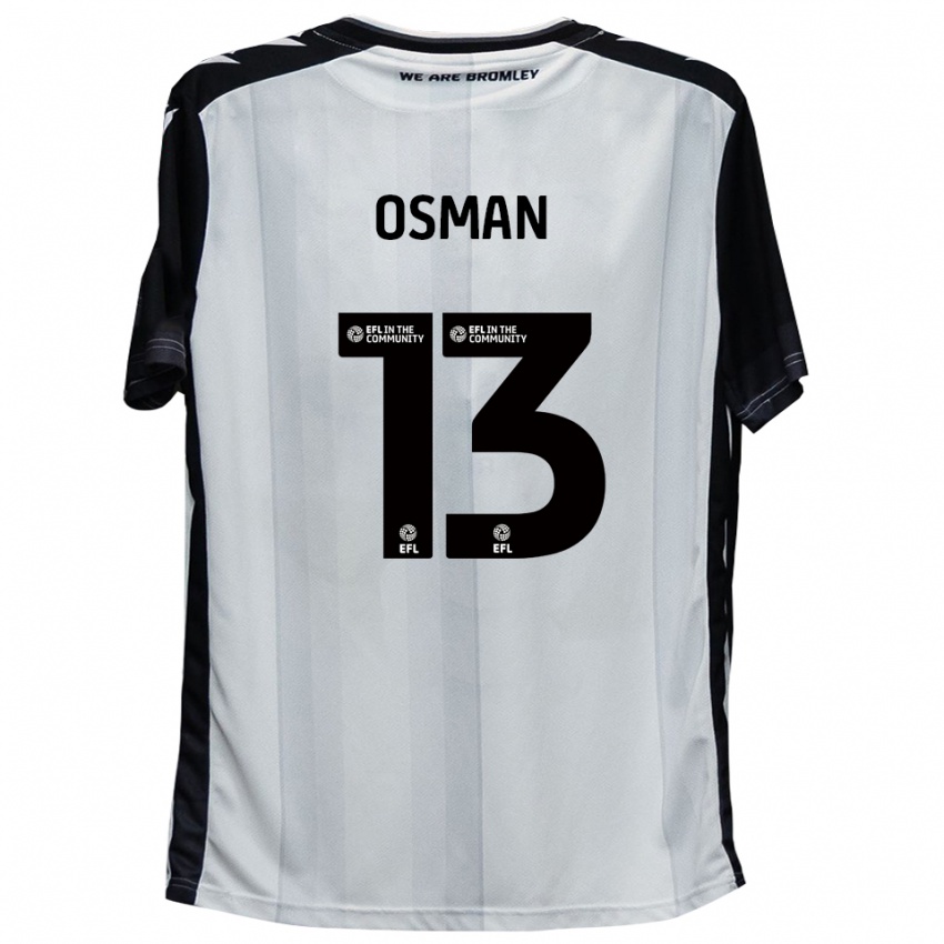 גברים Cemal Osman #13 לבן שחור ג'רזי ביתית 2025/26 חולצה קצרה