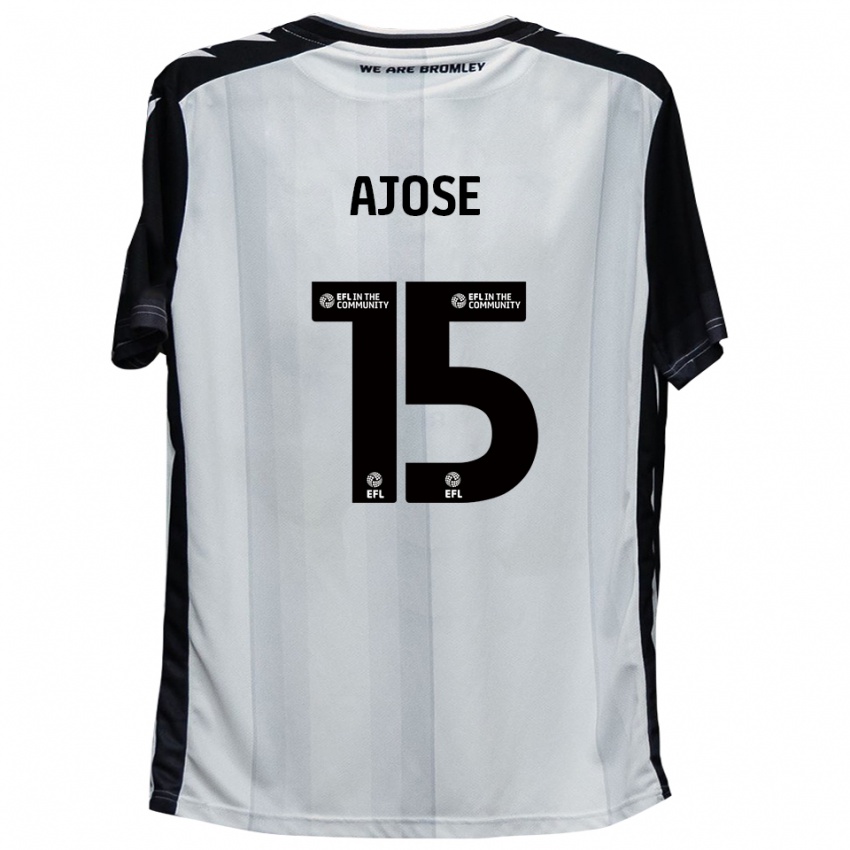 גברים Zac Ajose #15 לבן שחור ג'רזי ביתית 2025/26 חולצה קצרה