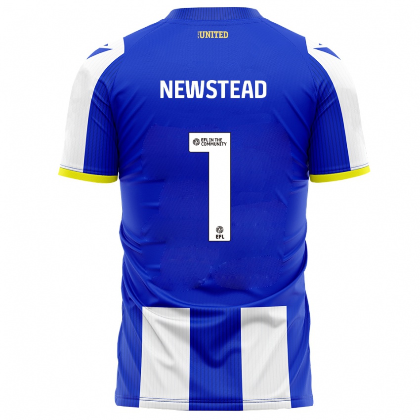 גברים Jamie-Louise Newstead #1 כחול לבן ג'רזי ביתית 2025/26 חולצה קצרה