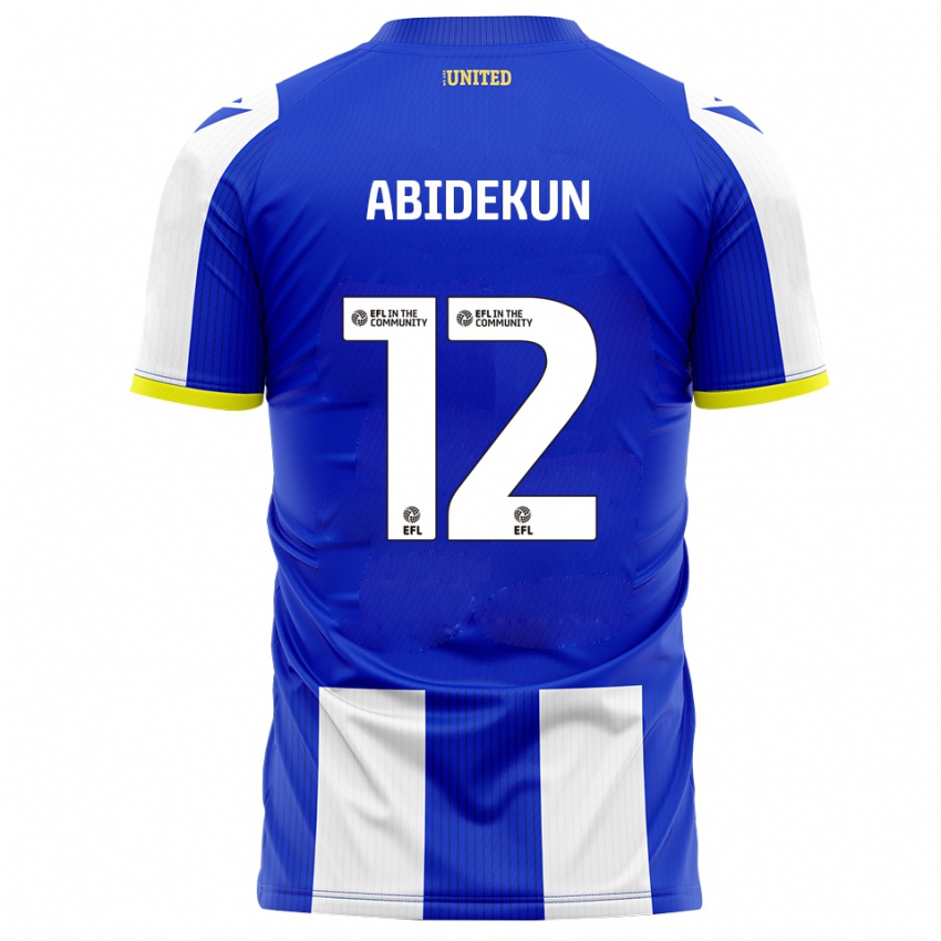 גברים Fela Abidekun #12 כחול לבן ג'רזי ביתית 2025/26 חולצה קצרה