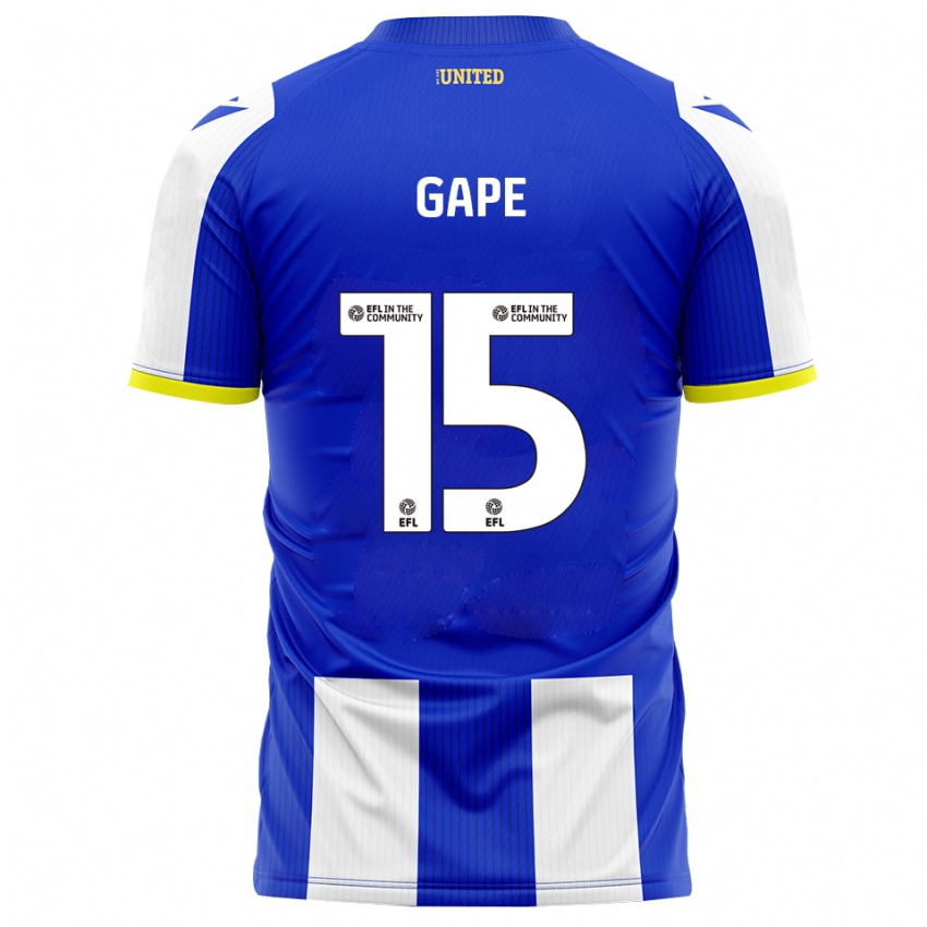 גברים Dominic Gape #15 כחול לבן ג'רזי ביתית 2025/26 חולצה קצרה