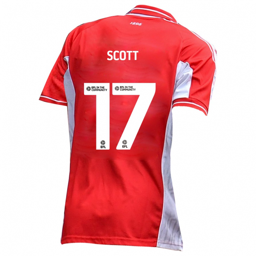 גברים קייל סקוט #17 אדום לבן ג'רזי ביתית 2025/26 חולצה קצרה