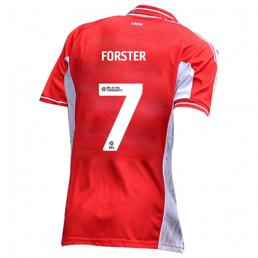 גברים הארי פורסטר #7 אדום לבן ג'רזי ביתית 2025/26 חולצה קצרה