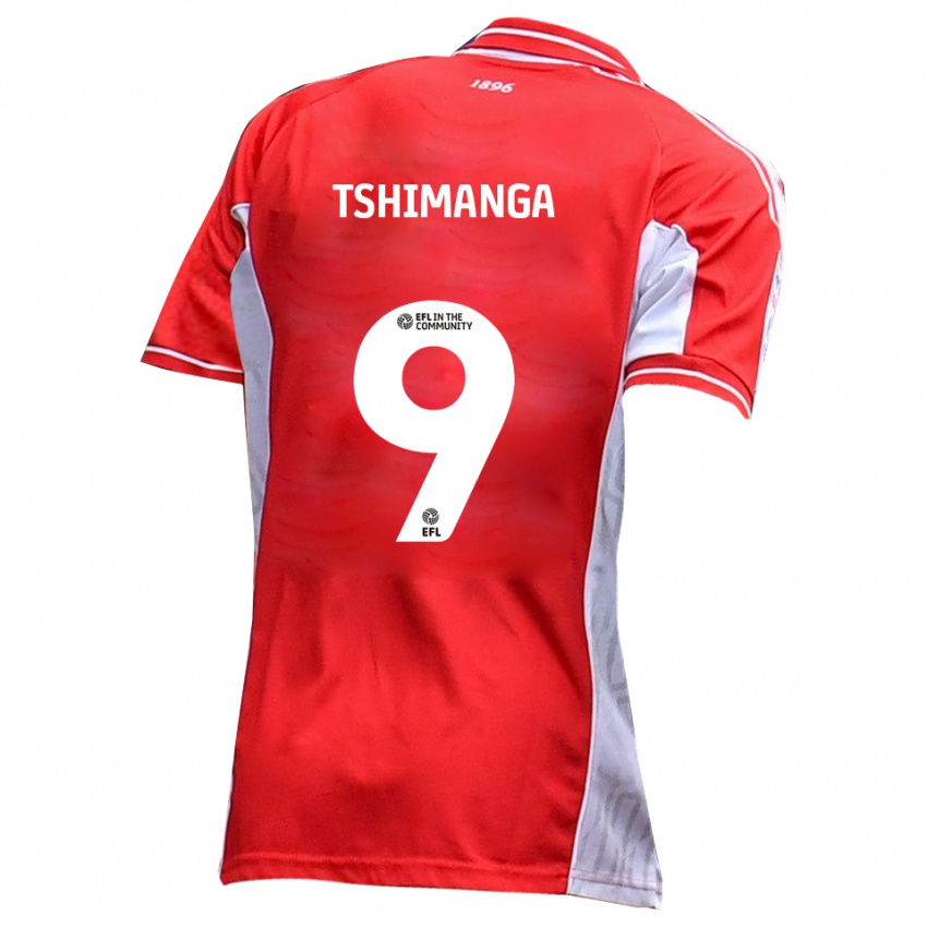 גברים קאבונגו טשימנגה #9 אדום לבן ג'רזי ביתית 2025/26 חולצה קצרה