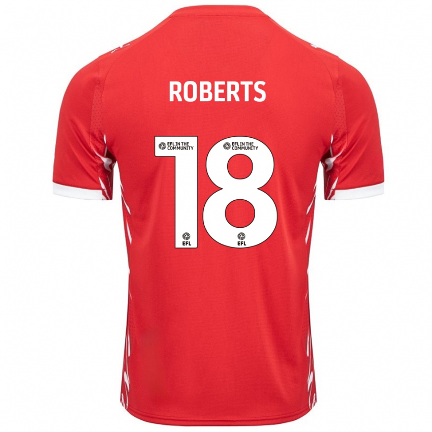 גברים Ethan Roberts #18 אדום לבן ג'רזי ביתית 2025/26 חולצה קצרה