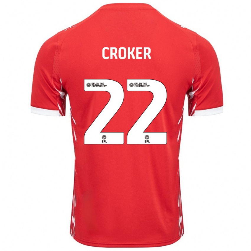 גברים פיל קרוקר #22 אדום לבן ג'רזי ביתית 2025/26 חולצה קצרה