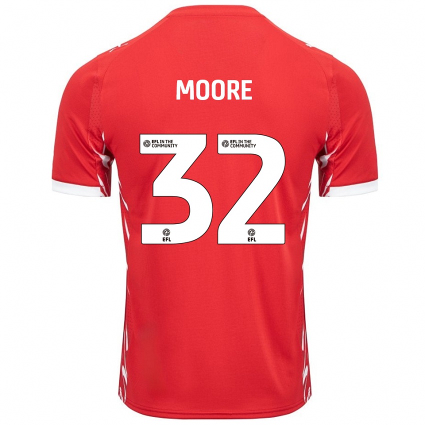 גברים לוקה ג׳ק מור #32 אדום לבן ג'רזי ביתית 2025/26 חולצה קצרה