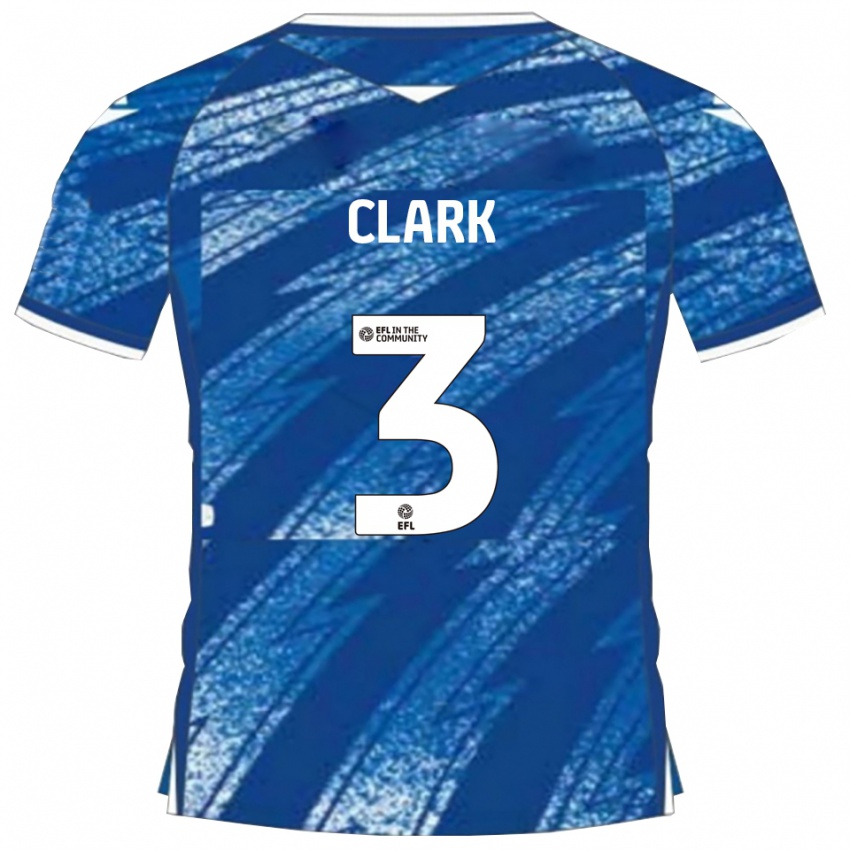 גברים מקס קלארק #3 כחול לבן ג'רזי ביתית 2025/26 חולצה קצרה