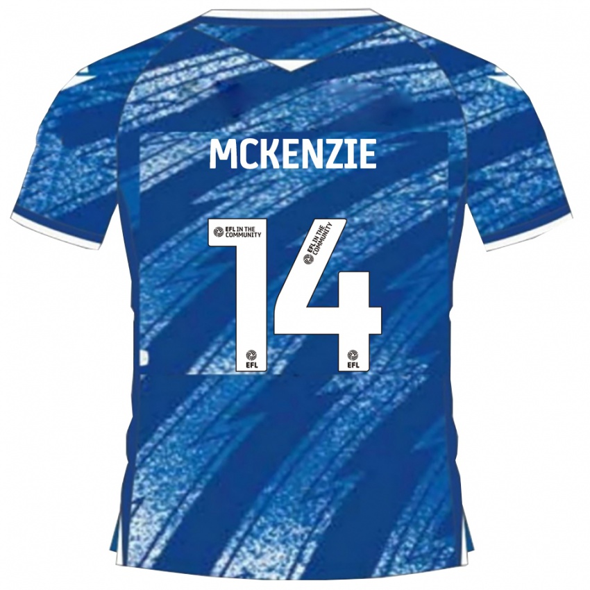 גברים רובי מקנזי #14 כחול לבן ג'רזי ביתית 2025/26 חולצה קצרה