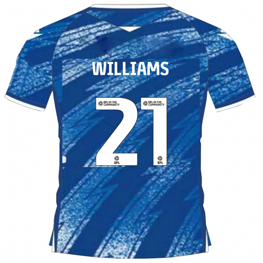 גברים יואן וויליאמס #21 כחול לבן ג'רזי ביתית 2025/26 חולצה קצרה