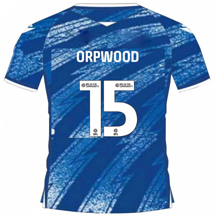 גברים Jo Orpwood #15 כחול לבן ג'רזי ביתית 2025/26 חולצה קצרה