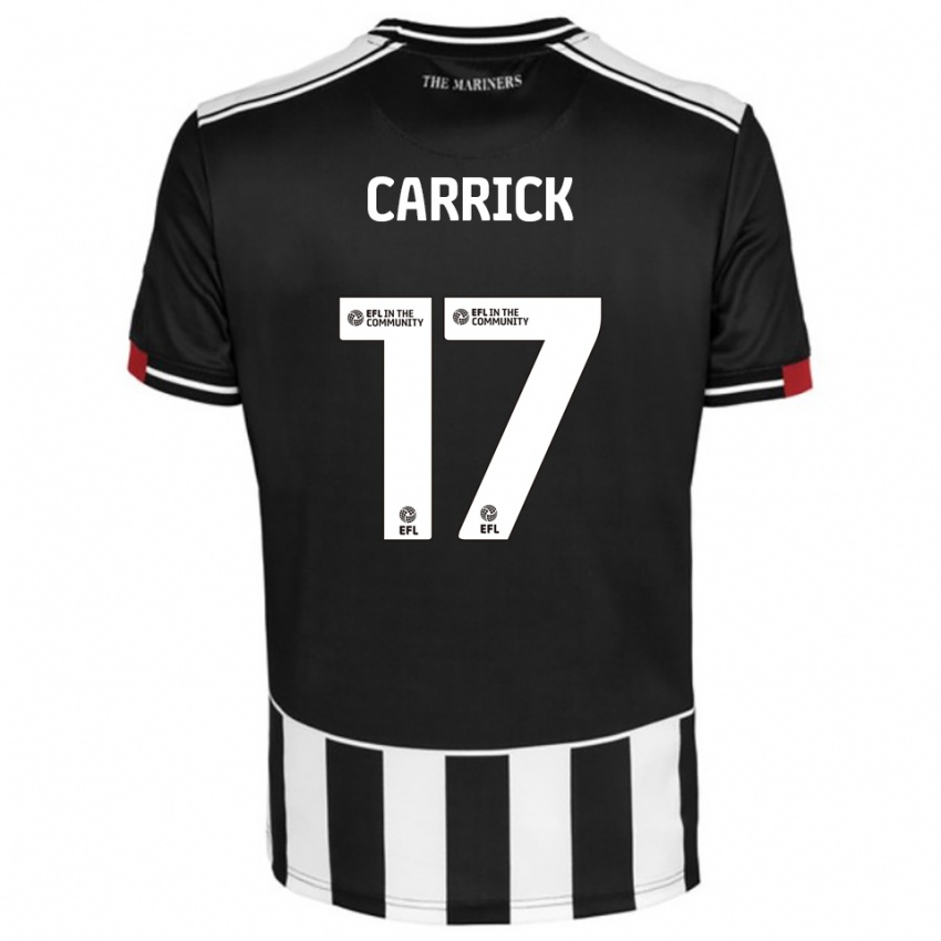 גברים Charlie Carrick #17 שחור לבן אדום ג'רזי ביתית 2025/26 חולצה קצרה