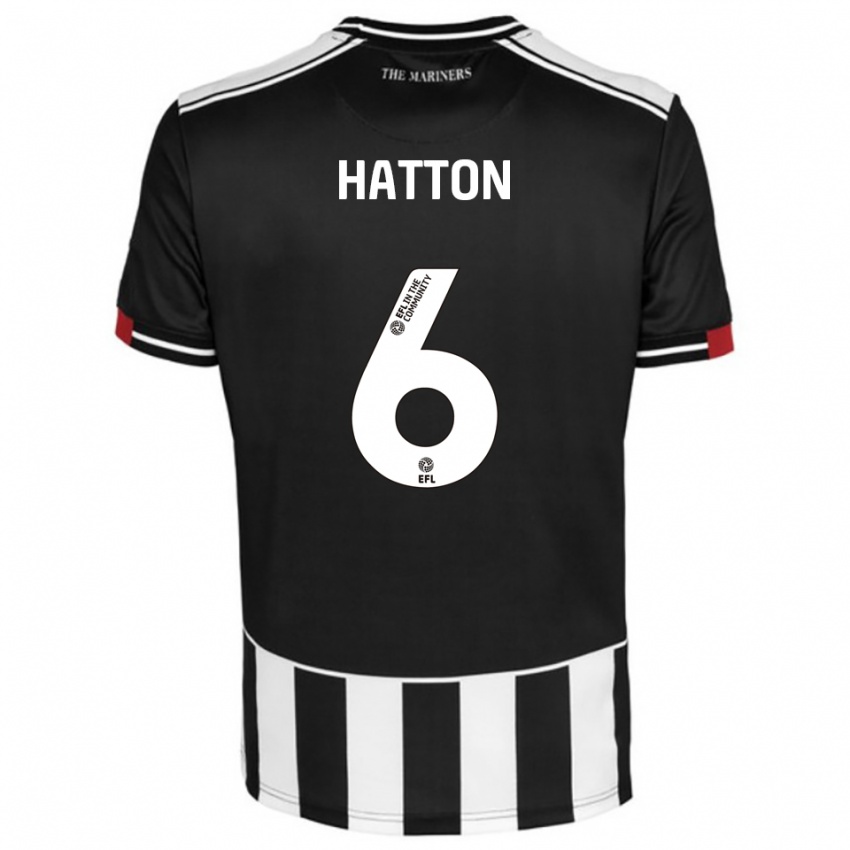 גברים Charlie Hatton #6 שחור לבן אדום ג'רזי ביתית 2025/26 חולצה קצרה