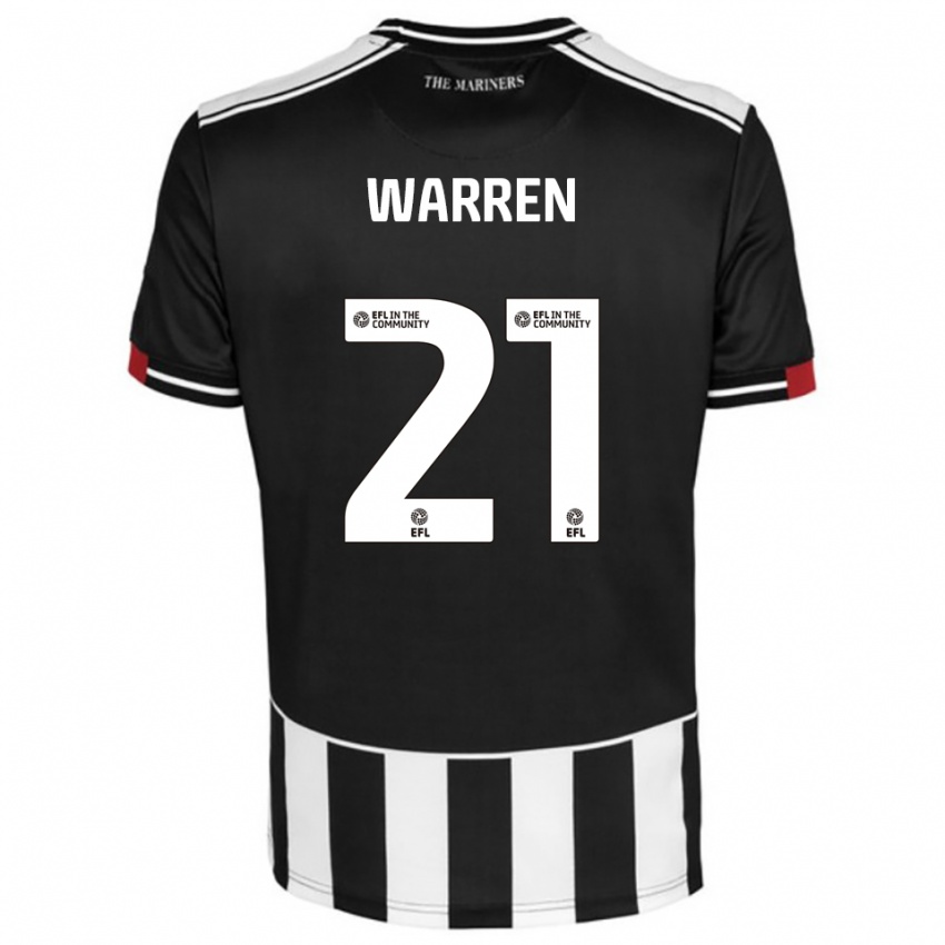 גברים טיירל וורן #21 שחור לבן אדום ג'רזי ביתית 2025/26 חולצה קצרה
