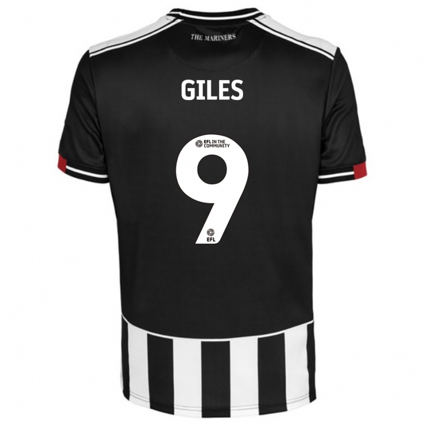 גברים Grayson Giles #9 שחור לבן אדום ג'רזי ביתית 2025/26 חולצה קצרה